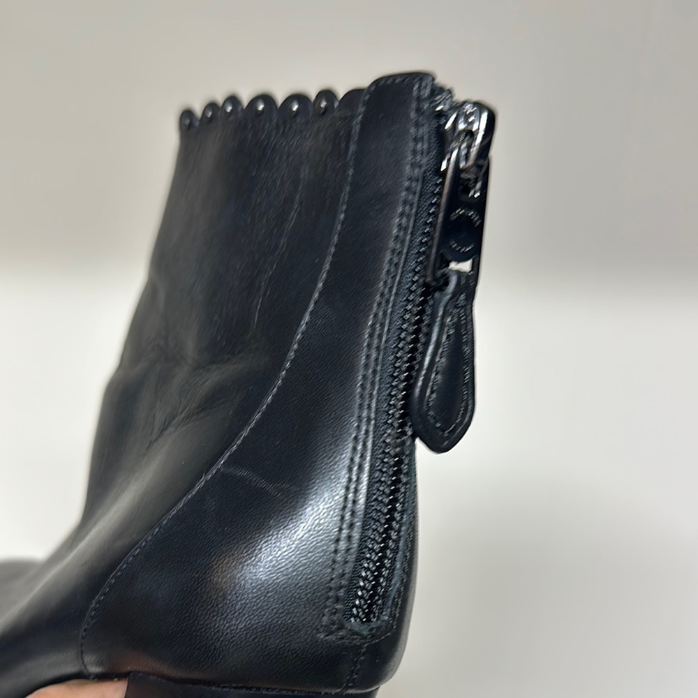 Coach Black Ankle Booties with Scalloped Trim - Picture 12 of 14